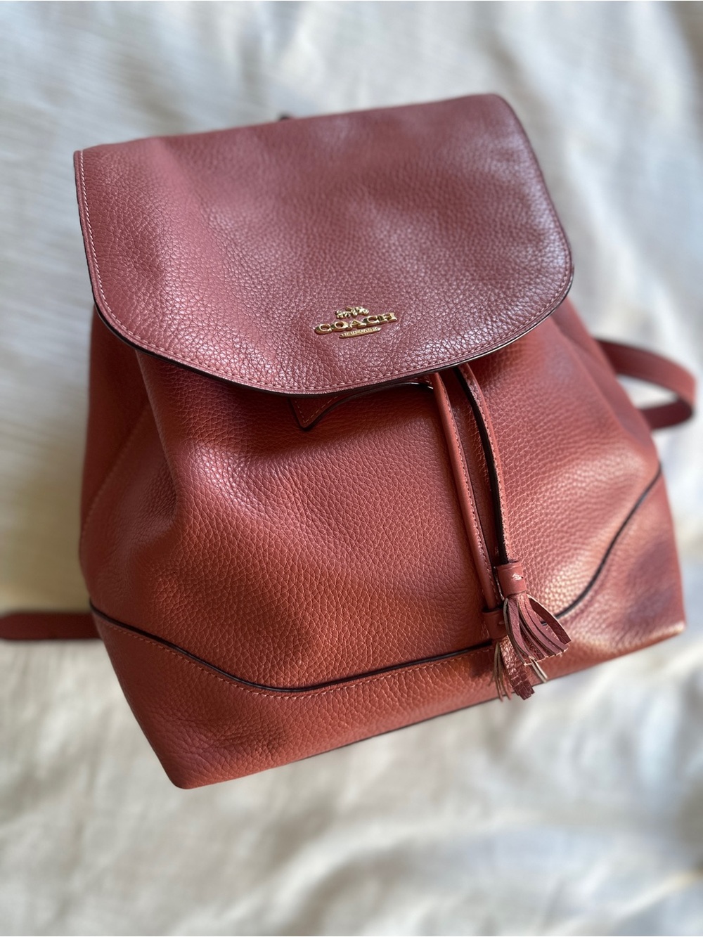 Coach Elle Leather Backpack in Rose Petal